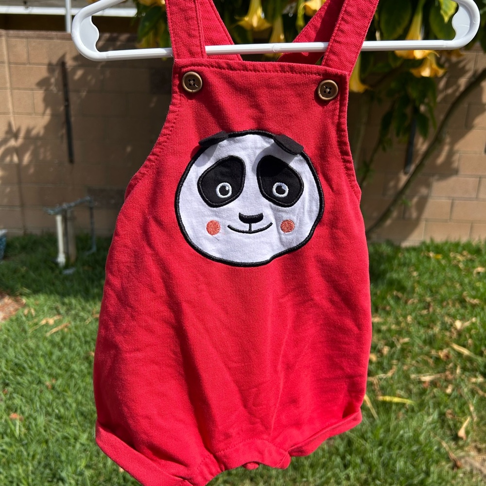 Kung fu Panda Face Cotton Overall Romper for Kids